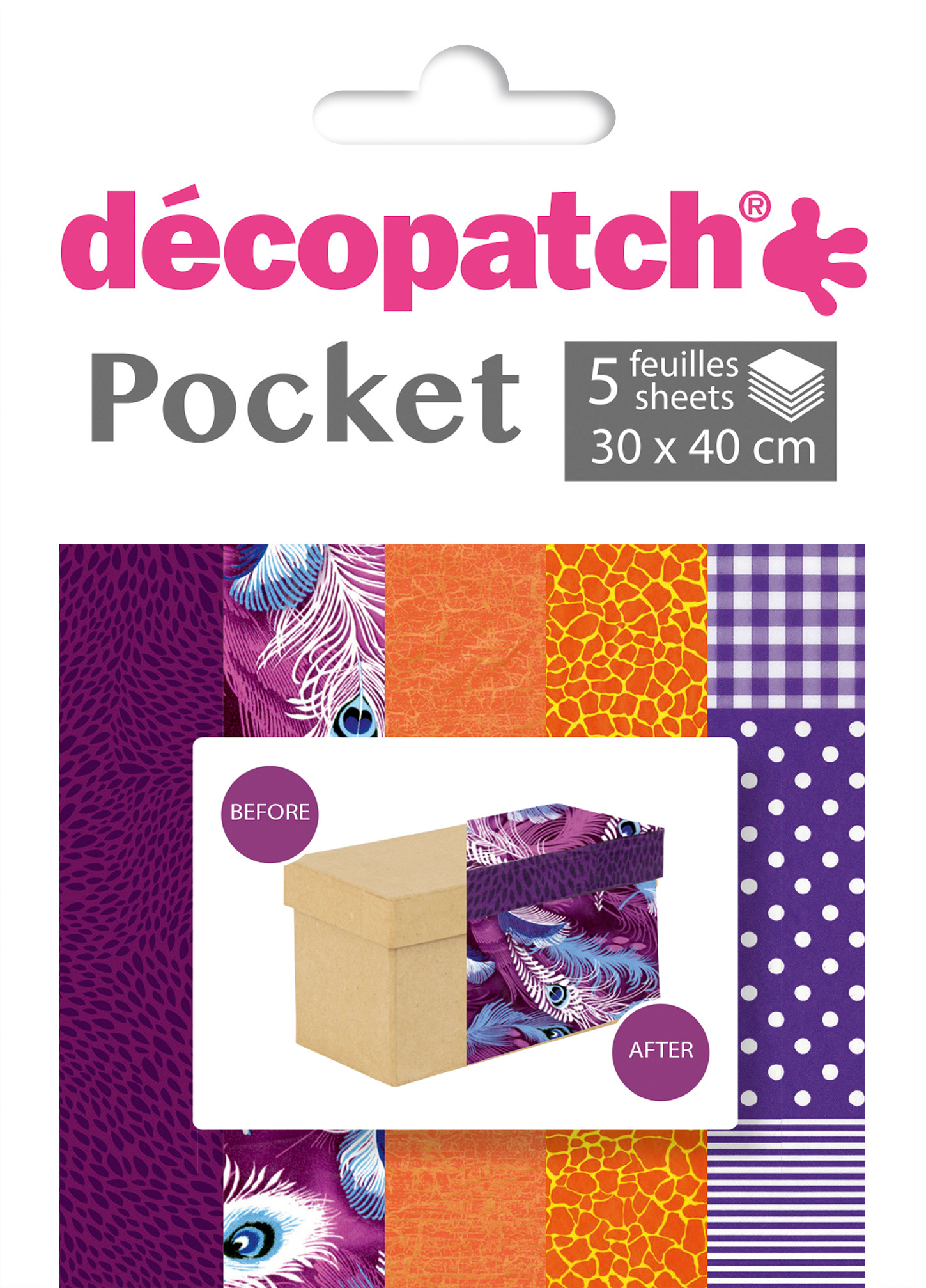DECOPATCH Papier Pocket Nr. 7 DP007O 5 feuille à 30x40cm