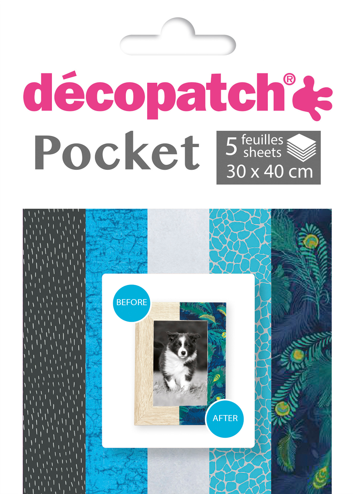 DECOPATCH Papier Pocket Nr. 8 DP008O 5 feuille à 30x40cm