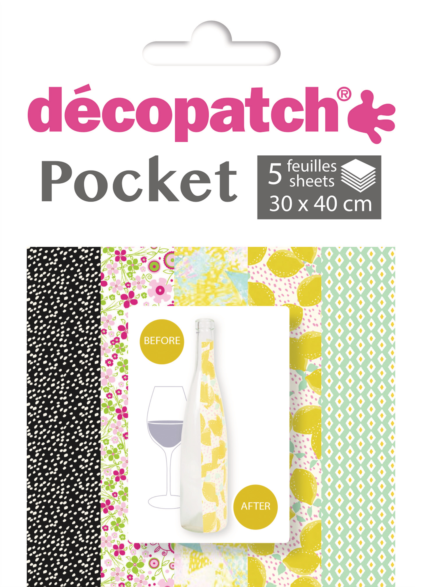 DECOPATCH Papier Pocket Nr. 17 DP017O 5 feuille à 30x40cm