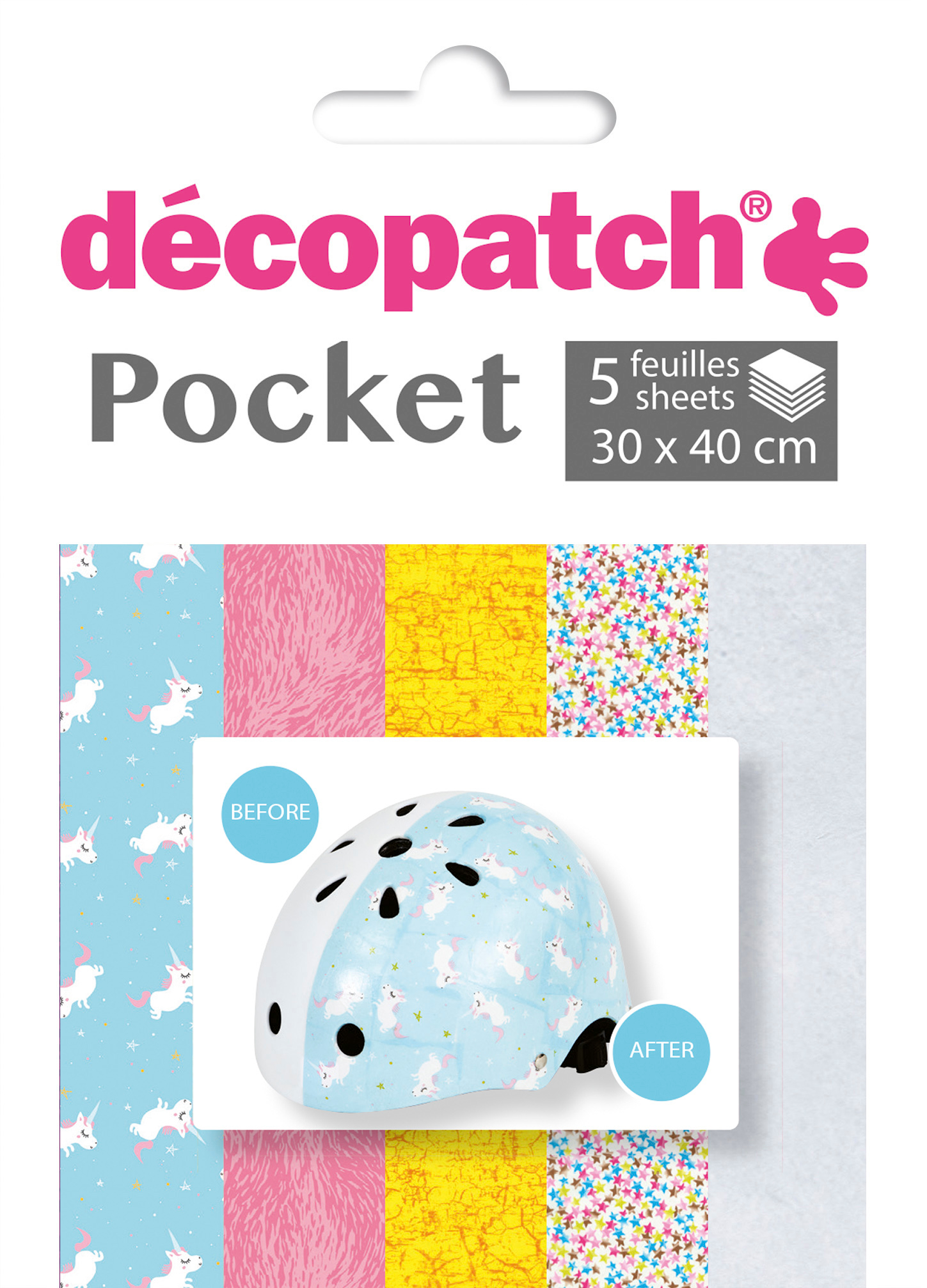 DECOPATCH Papier Pocket Nr. 19 DP019O 5 feuille à 30x40cm