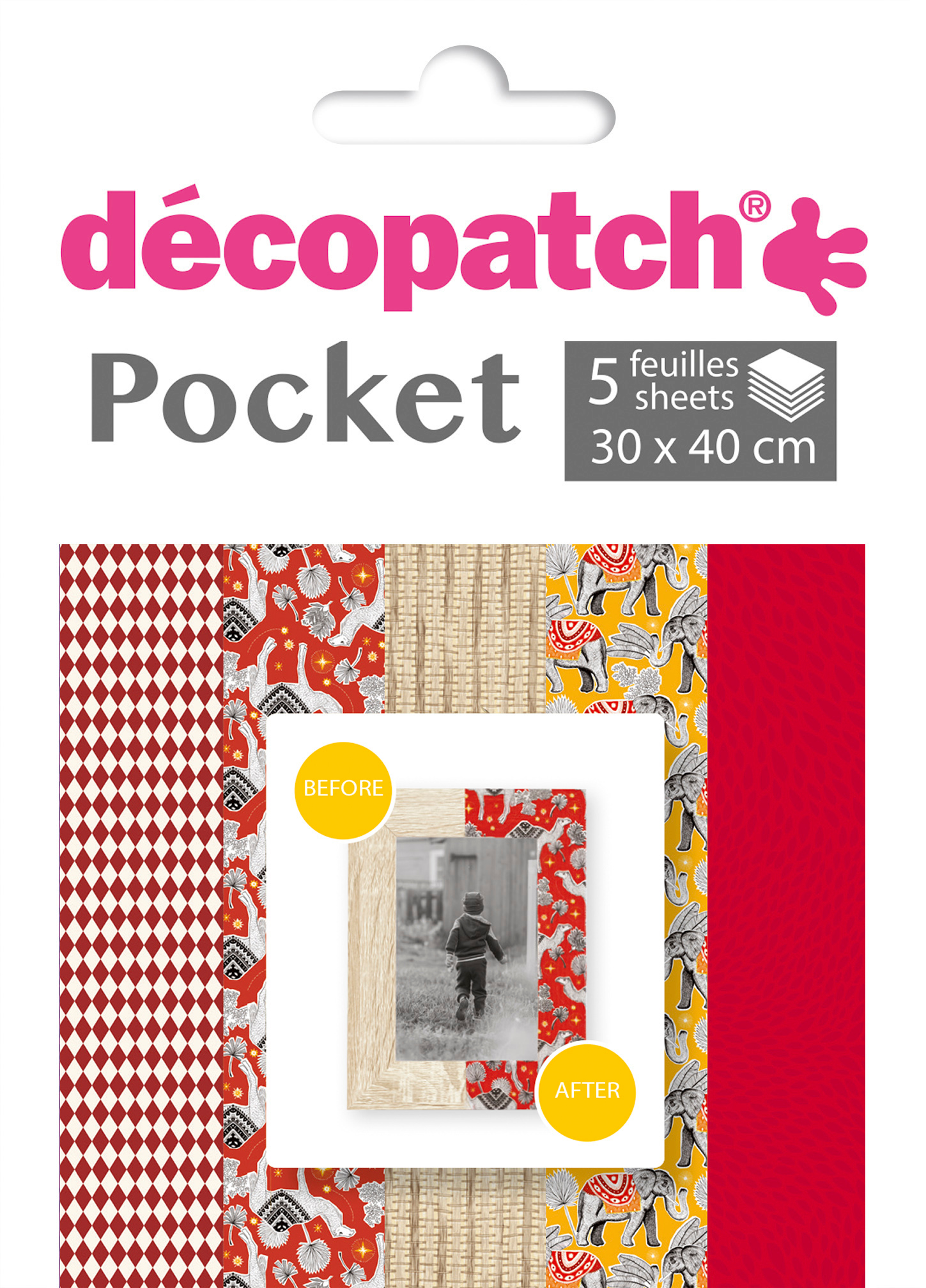 DECOPATCH Papier Pocket Nr. 27 DP027C 5 feuille à 30x40cm 5 feuille à 30x40cm