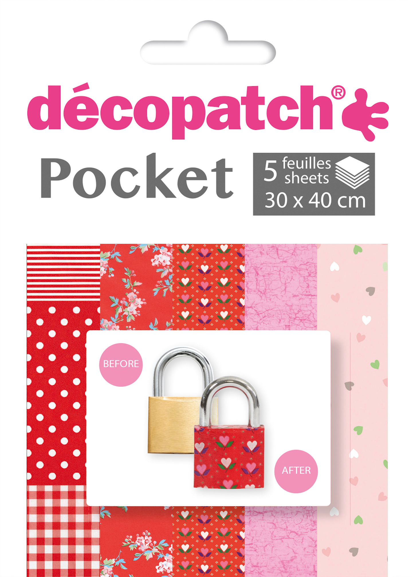 DECOPATCH Papier Pocket Nr. 28 DP028C 5 feuille à 30x40cm