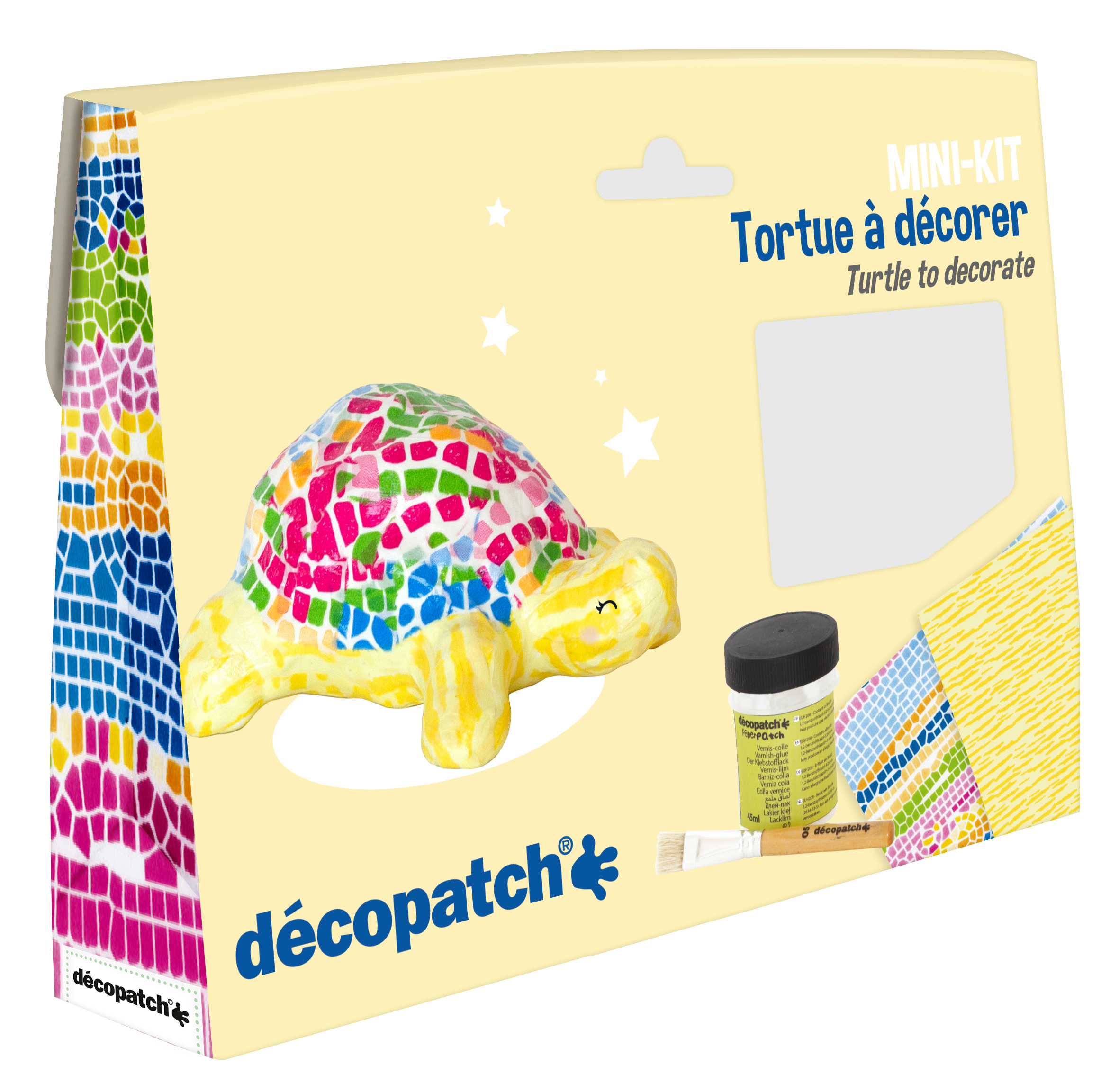 DECOPATCH Set d'art tortue KIT036C Bogen, Tier, Pinsel, Lack