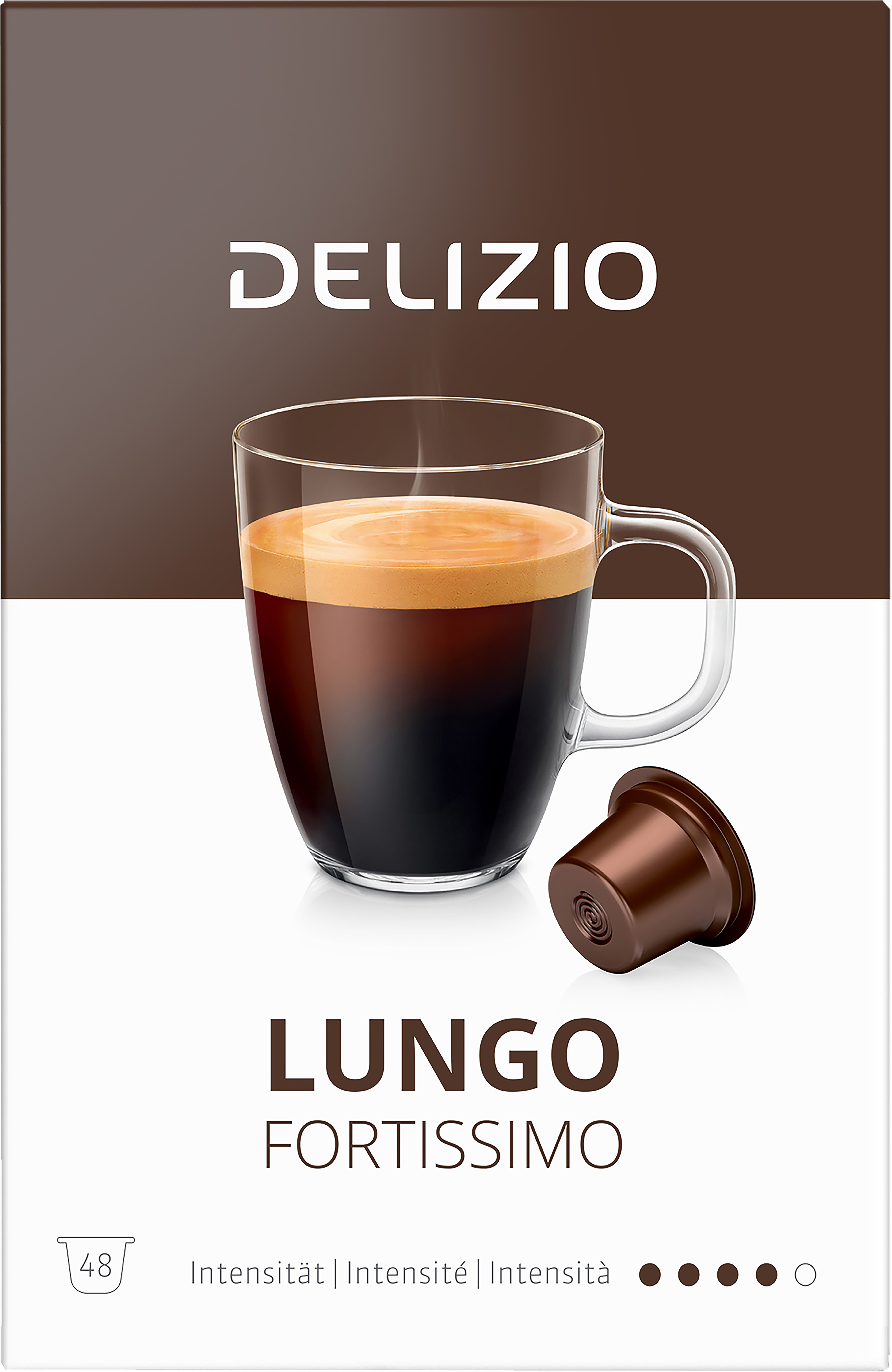 DELIZIO Capsules de café 10170342 Lungo Fortissimo 48 pcs.