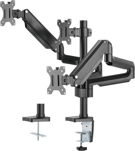 DELTACO GasSpring Triple arm 17-27in ARM-0352 1,5-8kg, 75x75-100x100