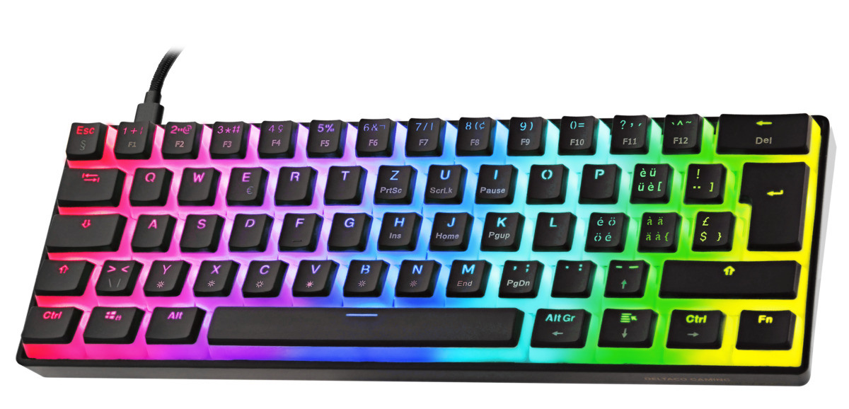 DELTACO TKL Gaming Keyboard v2 RGB GAM-075V2-CH Hot-Swap,CH-Layout,Black