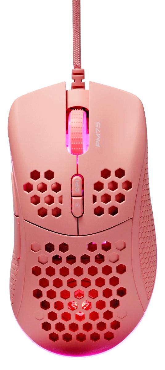 DELTACO Lightweight Gaming Mouse,RGB GAM-108-P Pink, DM75 Pink, DM75