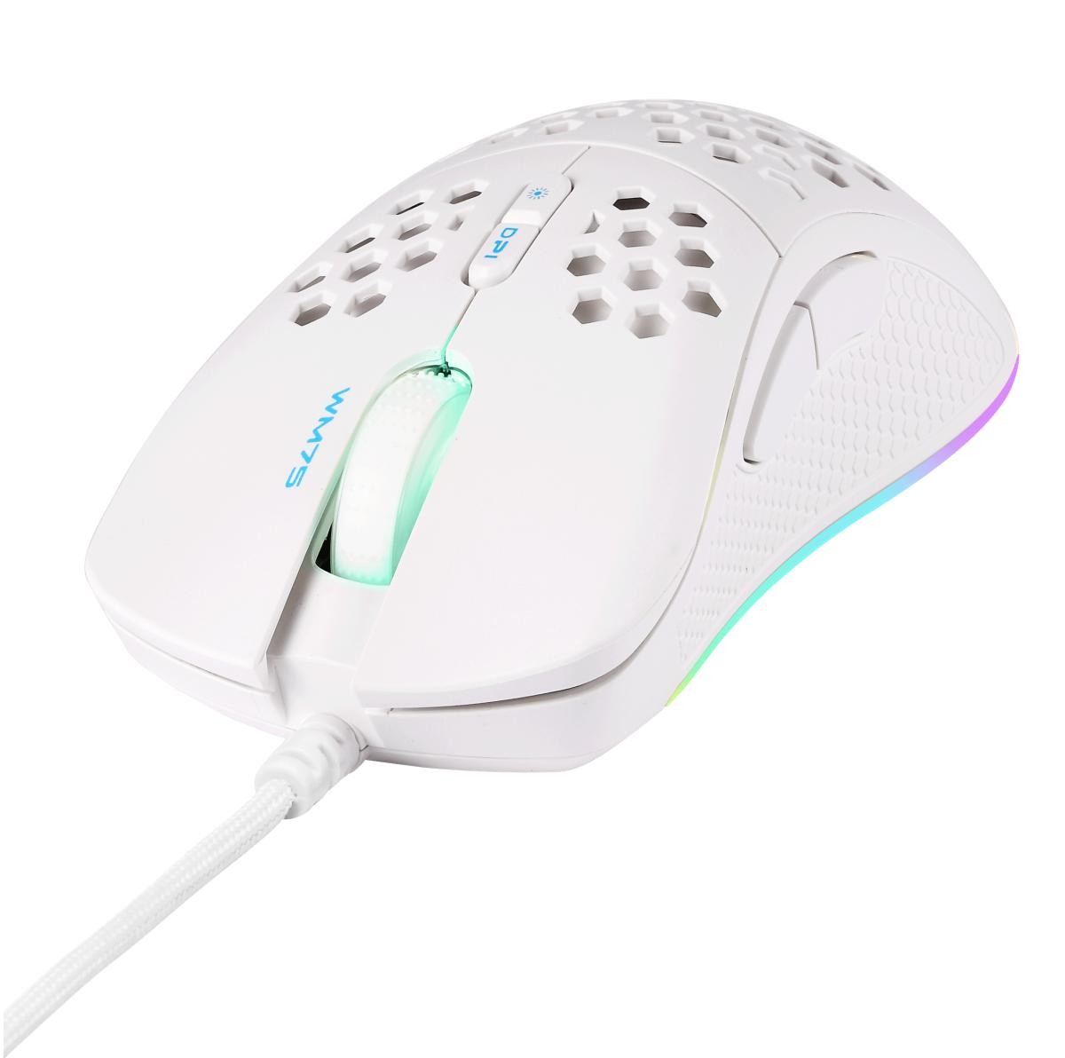 DELTACO Lightweight Gaming Mouse,RGB GAM-108-W White, WM75