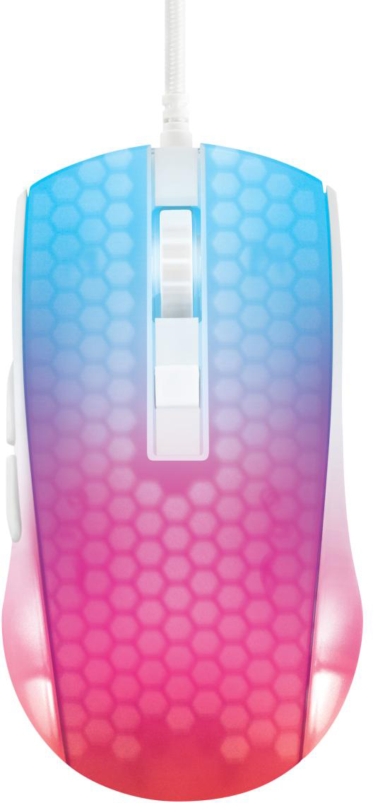 DELTACO Ultralight Gaming Mouse, RGB GAM-144-W Semi-Transparent, WM87,White