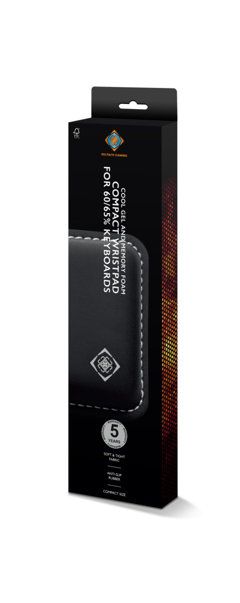 DELTACO Compact wristpad 60/65 keyb. GAM-164 Black / Memory Foam