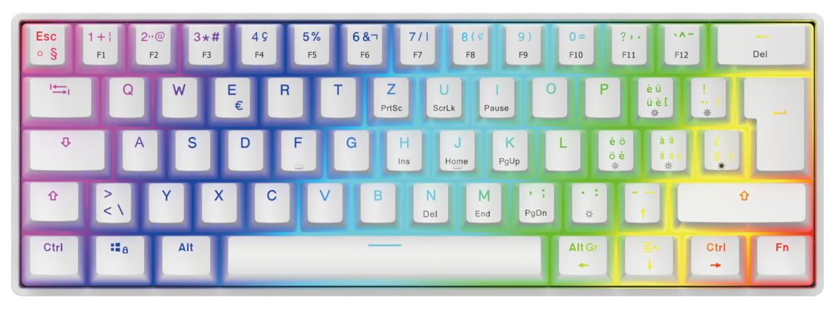photo DELTACO Mechanical Keyboard DK470 GAM-175-W-CH Hot-Swap,KTT Switches,White