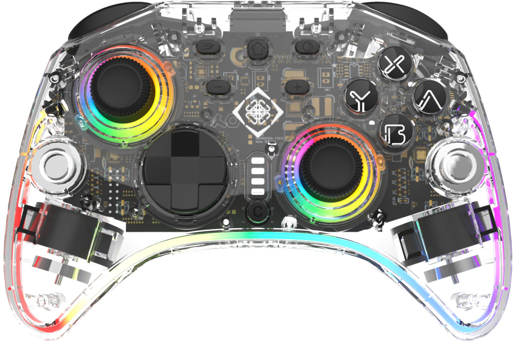 photo DELTACO Wireless Controller RGB GAM-198-T NSW 2, w.C-button,transp.