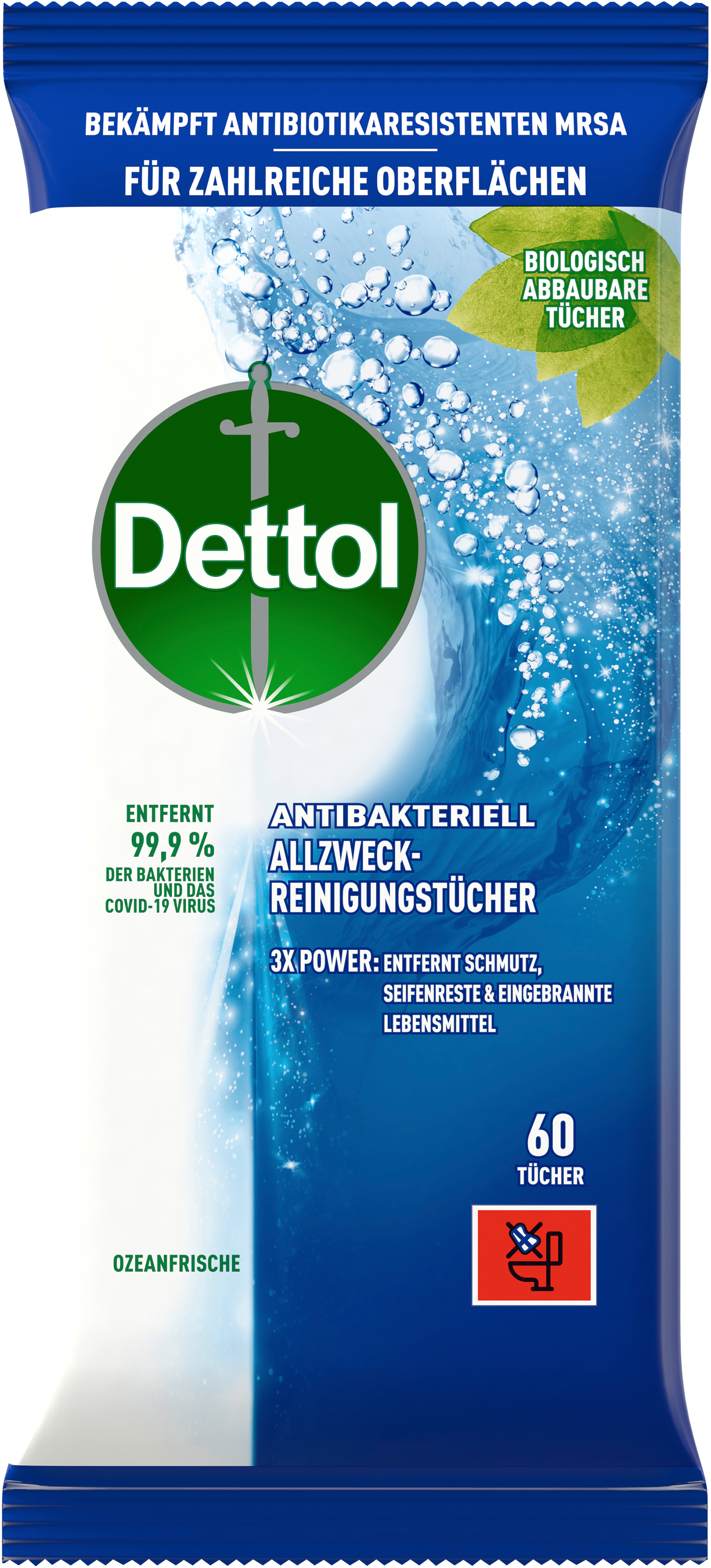 photo DETTOL Lingettes nettoyantes univ. 3251349 fraîcheur de l'océan 6 pcs.