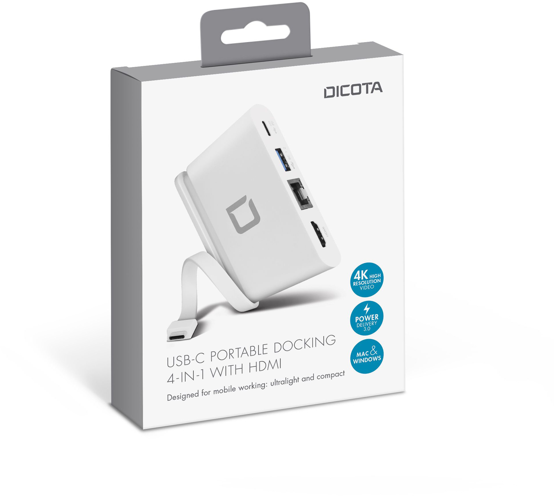DICOTA USB-C Portable Docking D31730 4-in-1 with HDMI