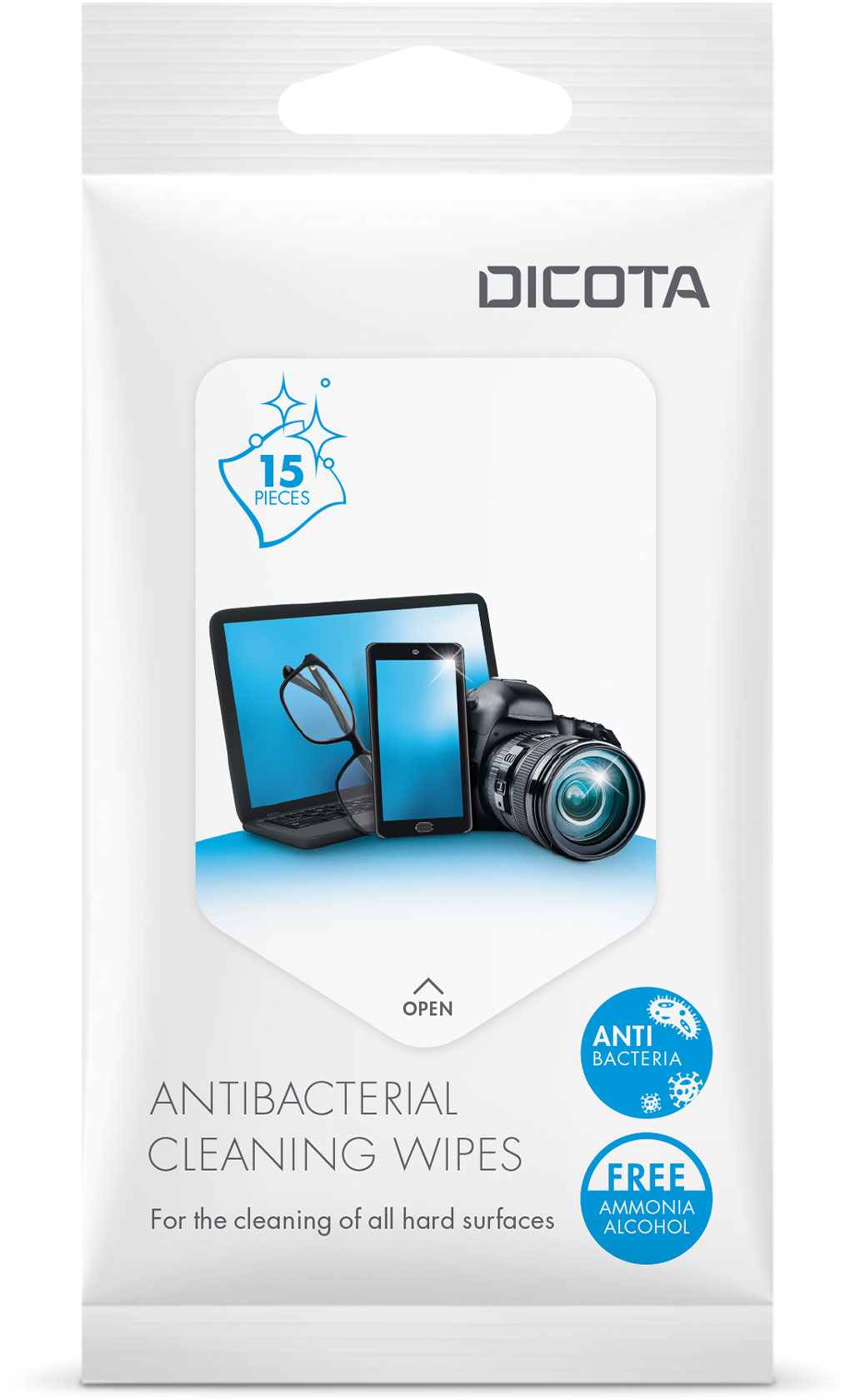 photo DICOTA Antibacterial Surface D31811 Cleaning Wipes Pack 15 pcs.