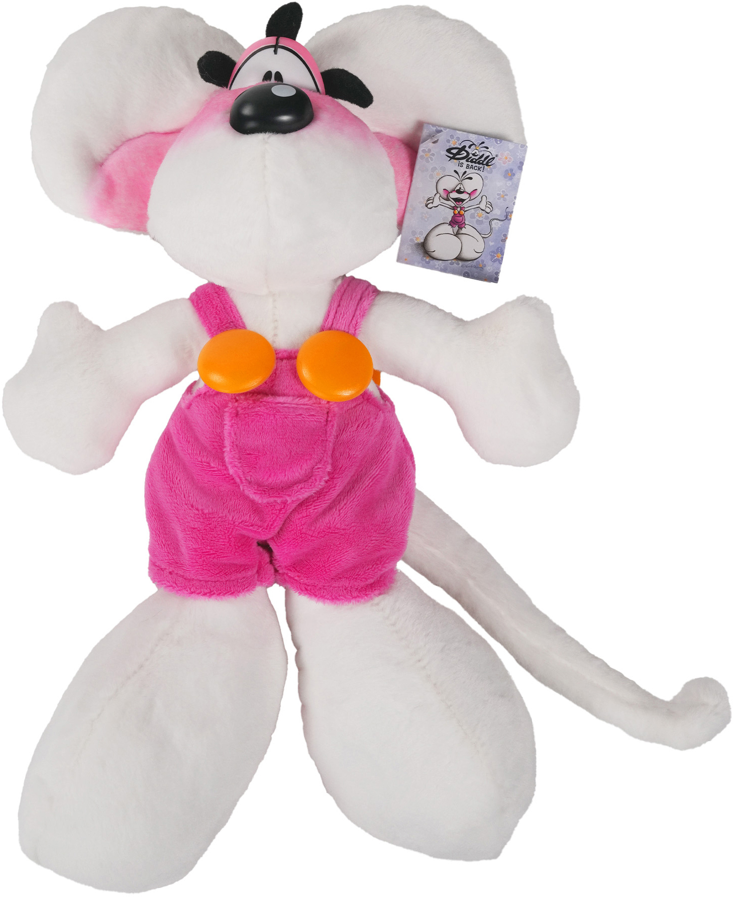 photo DIDDL Peluche Diddl 30cm 23467 en salopette rose