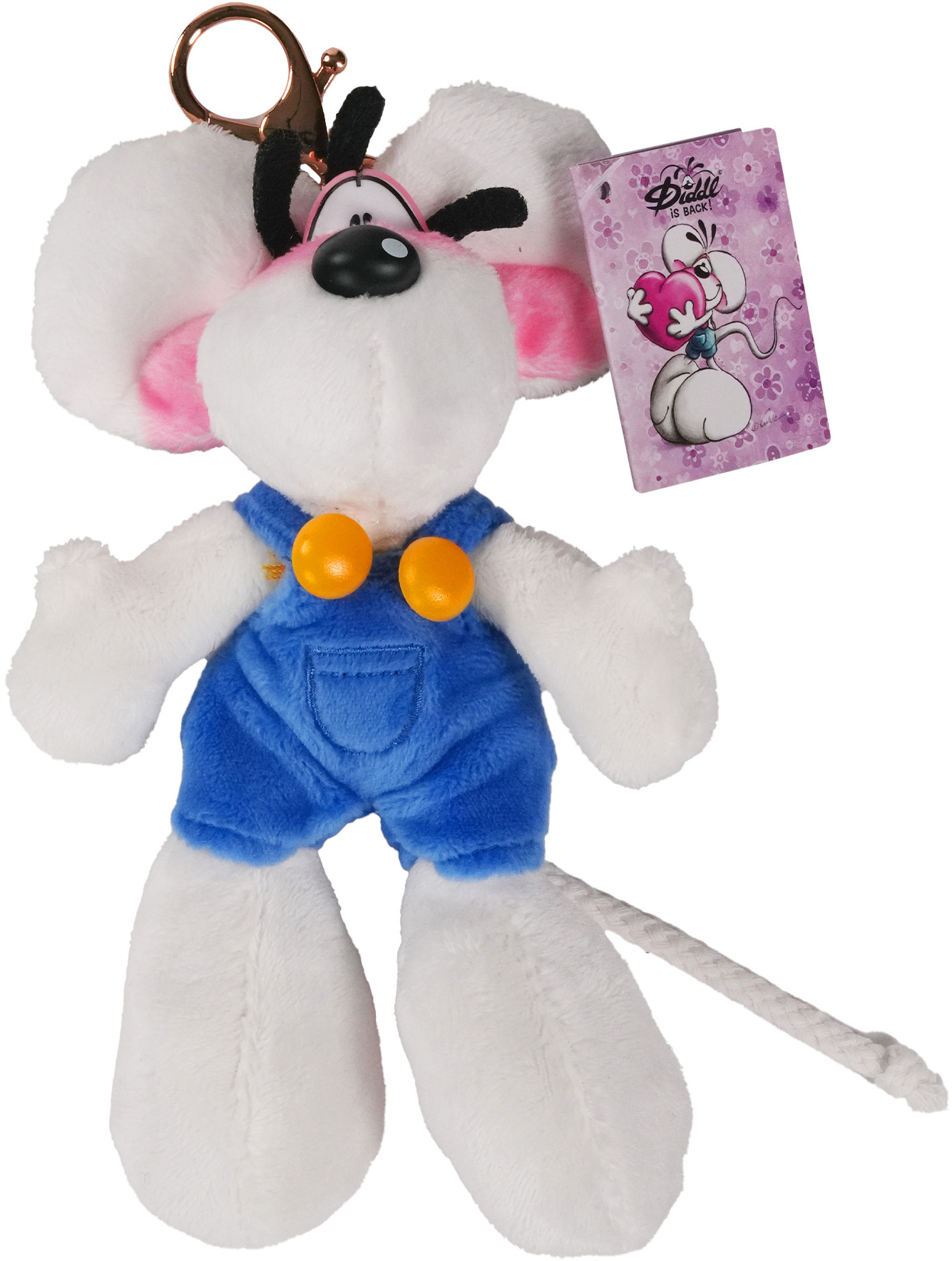photo DIDDL Porte-clés en peluche 15cm 23470 en salopette bleue