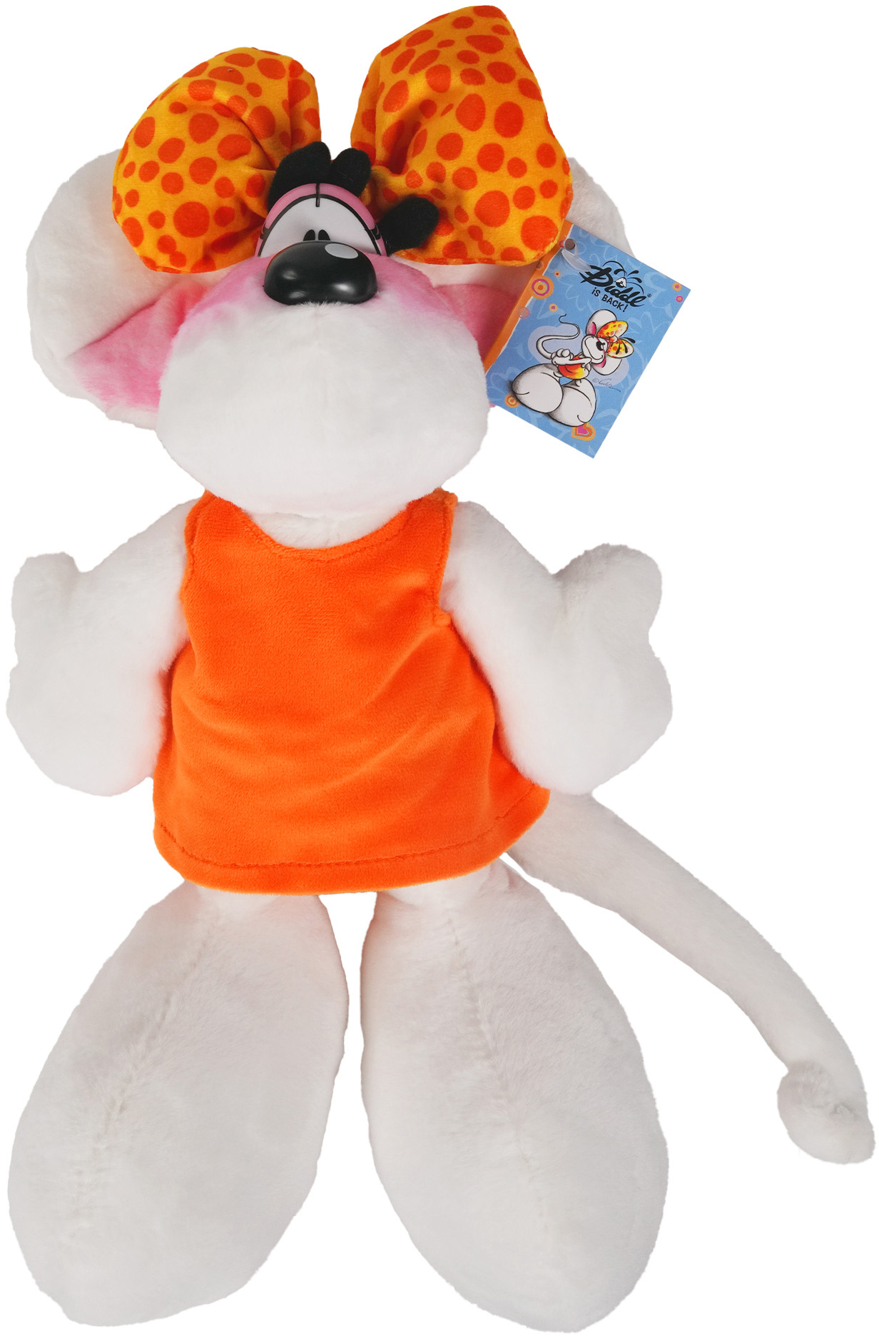 photo DIDDL Peluche Diddlina 30cm 23472 en robe orange