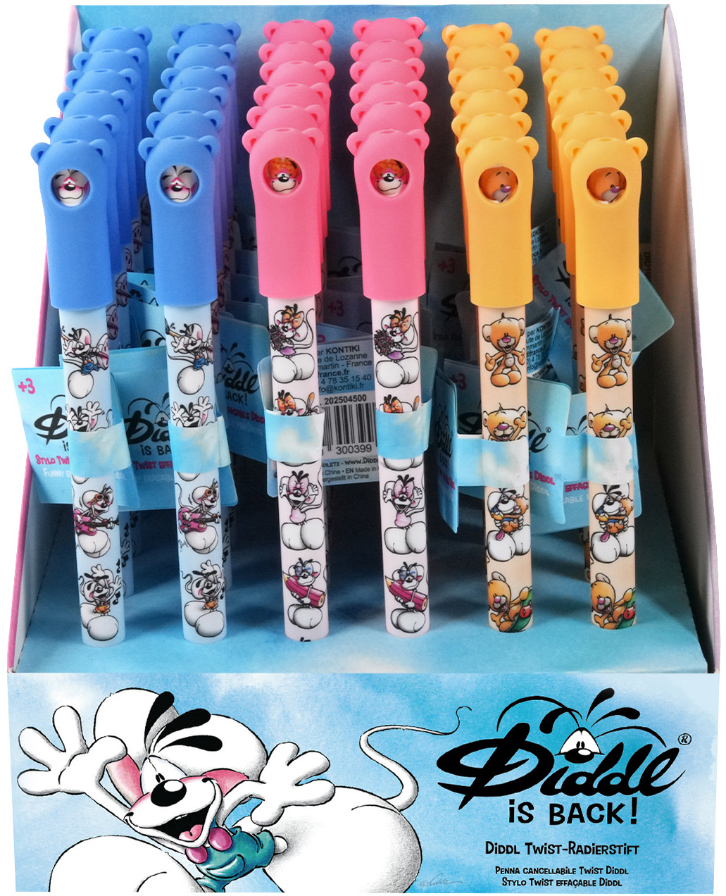 photo DIDDL Stylo à bille Twist 0.7mm 23542 assortis, erasable