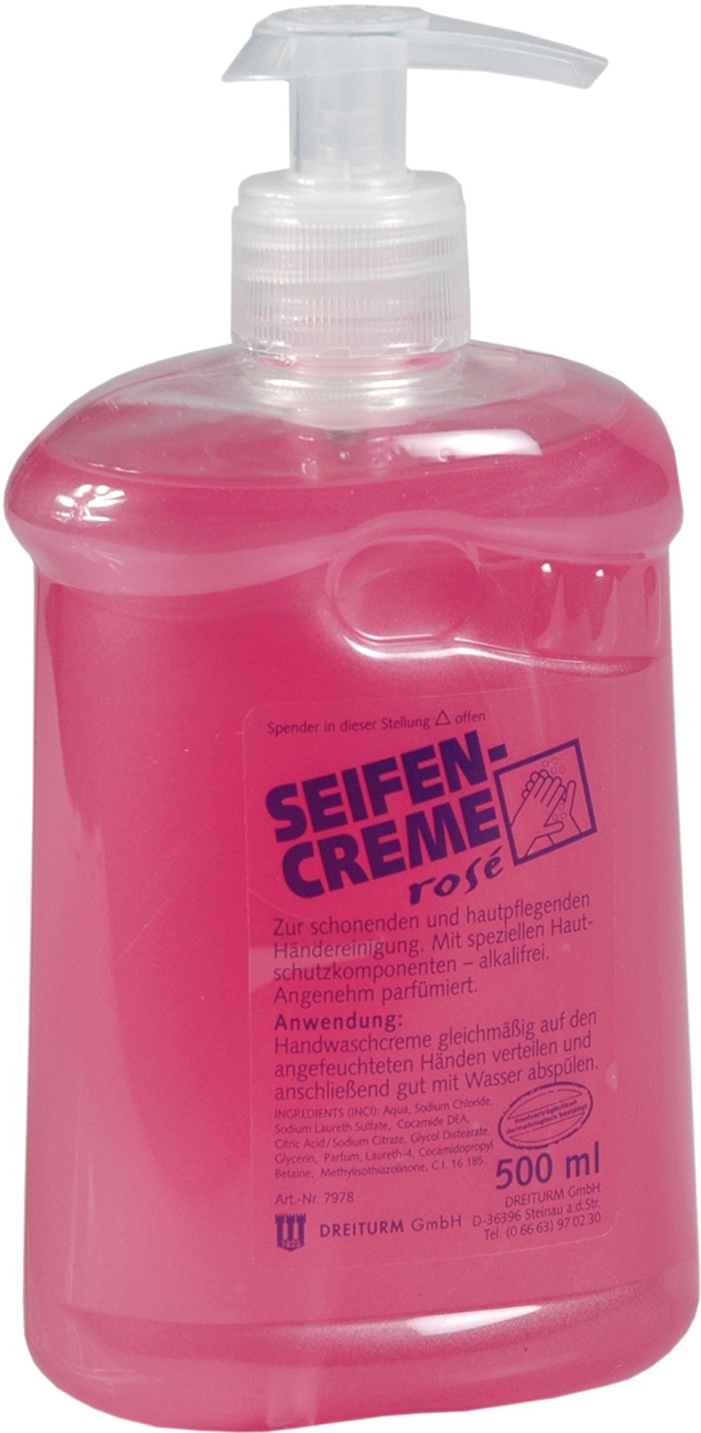 photo DREITURM Savon crème 312081 0.5l, bouteille a. pompe