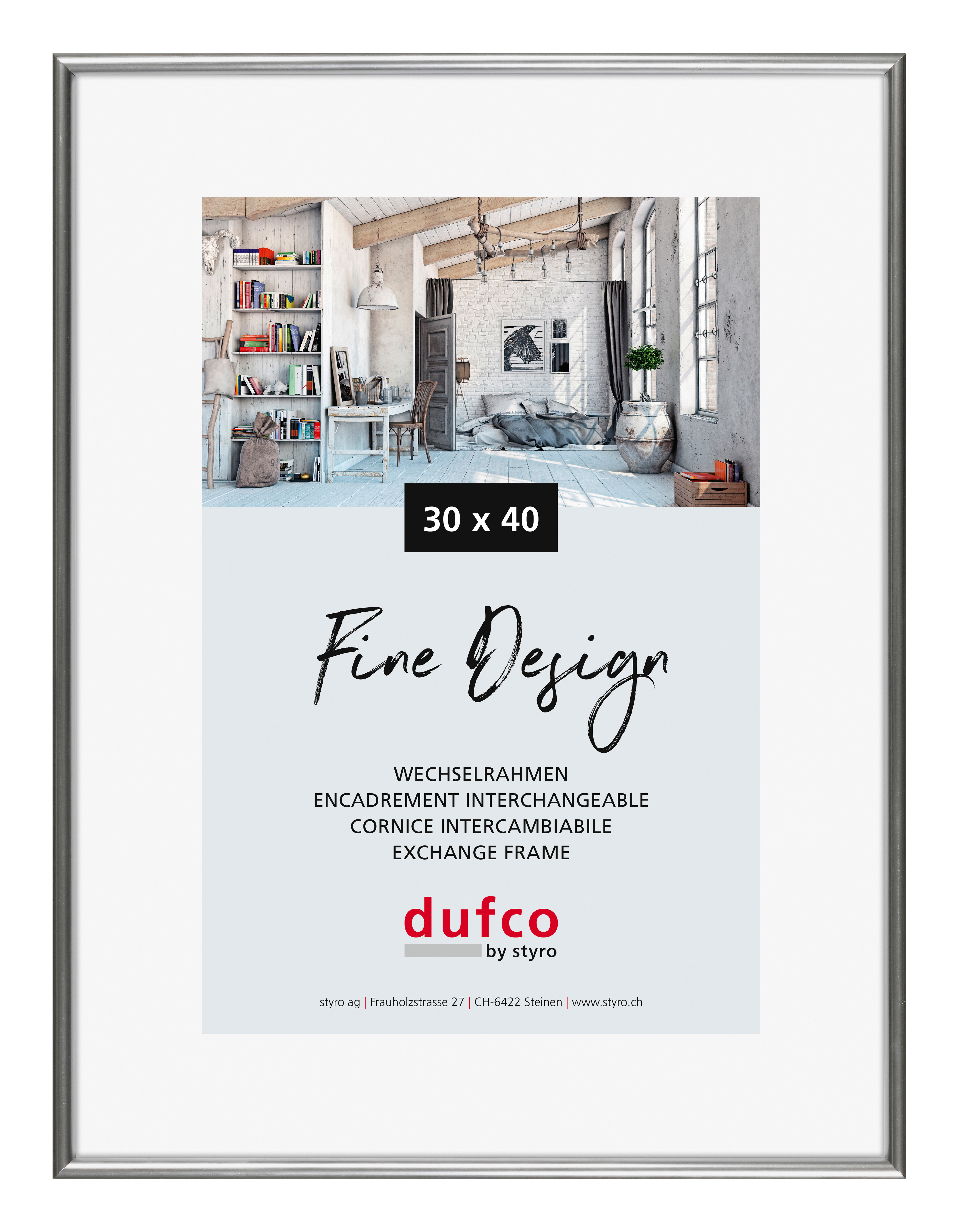 DUFCO Cadre 30x40cm 1400.40029 Fine Design argent