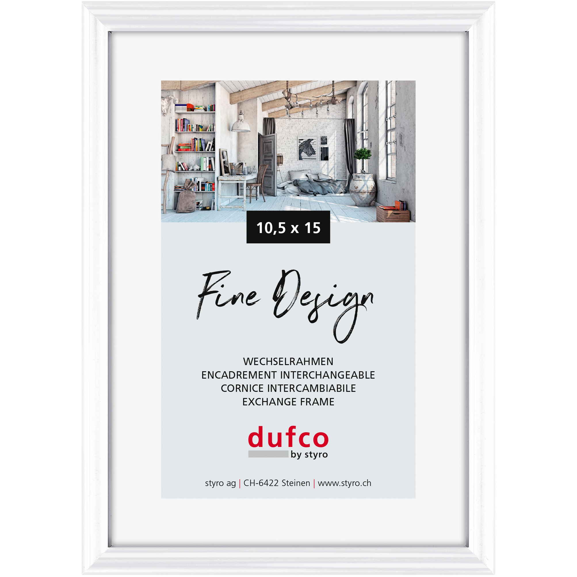DUFCO Cadre 10.5x15cm 1400.40036 Fine Design blanc Fine Design blanc