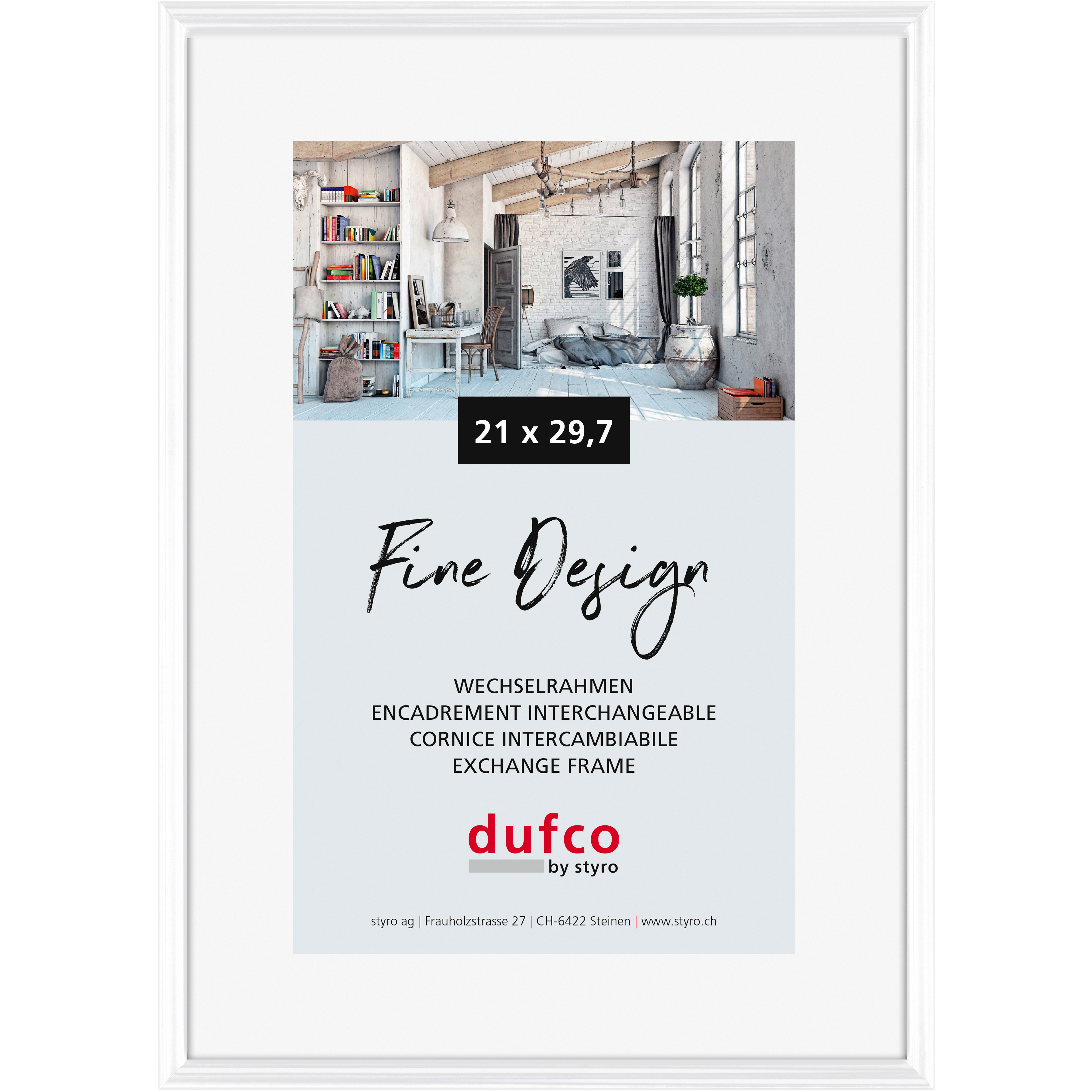 DUFCO Cadre 21x29.7cm 1400.40039 Fine Design blanc