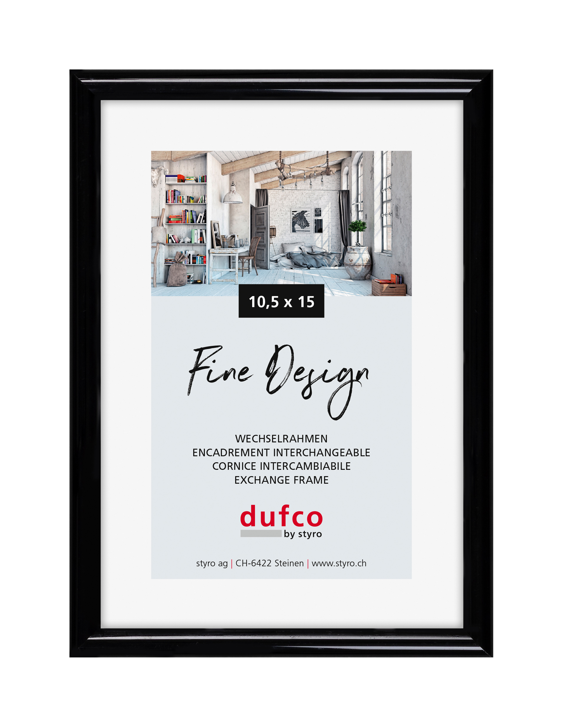DUFCO Cadre 10.5x15cm 1400.40048 Fine Design noir Fine Design noir