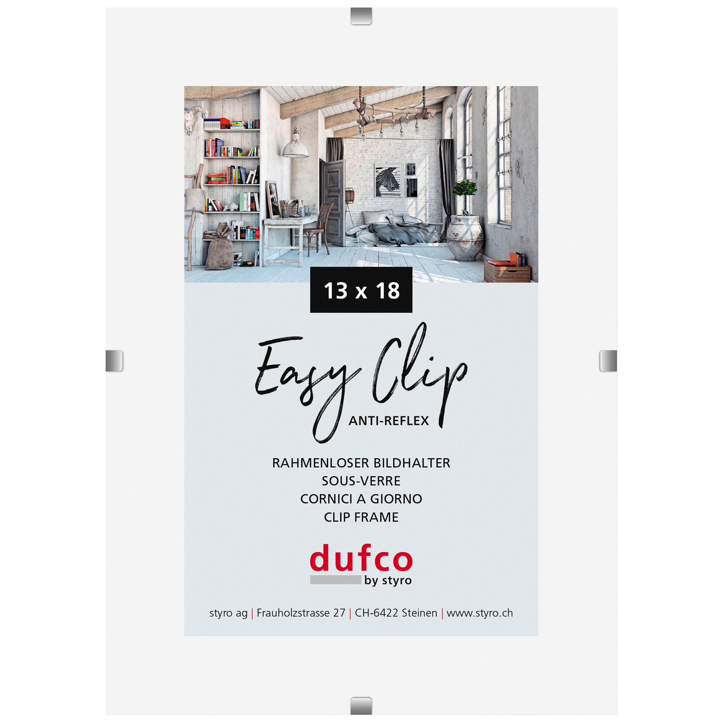 DUFCO Cliprahmen (ohne Rahmen) 1420.41001 13x18cm