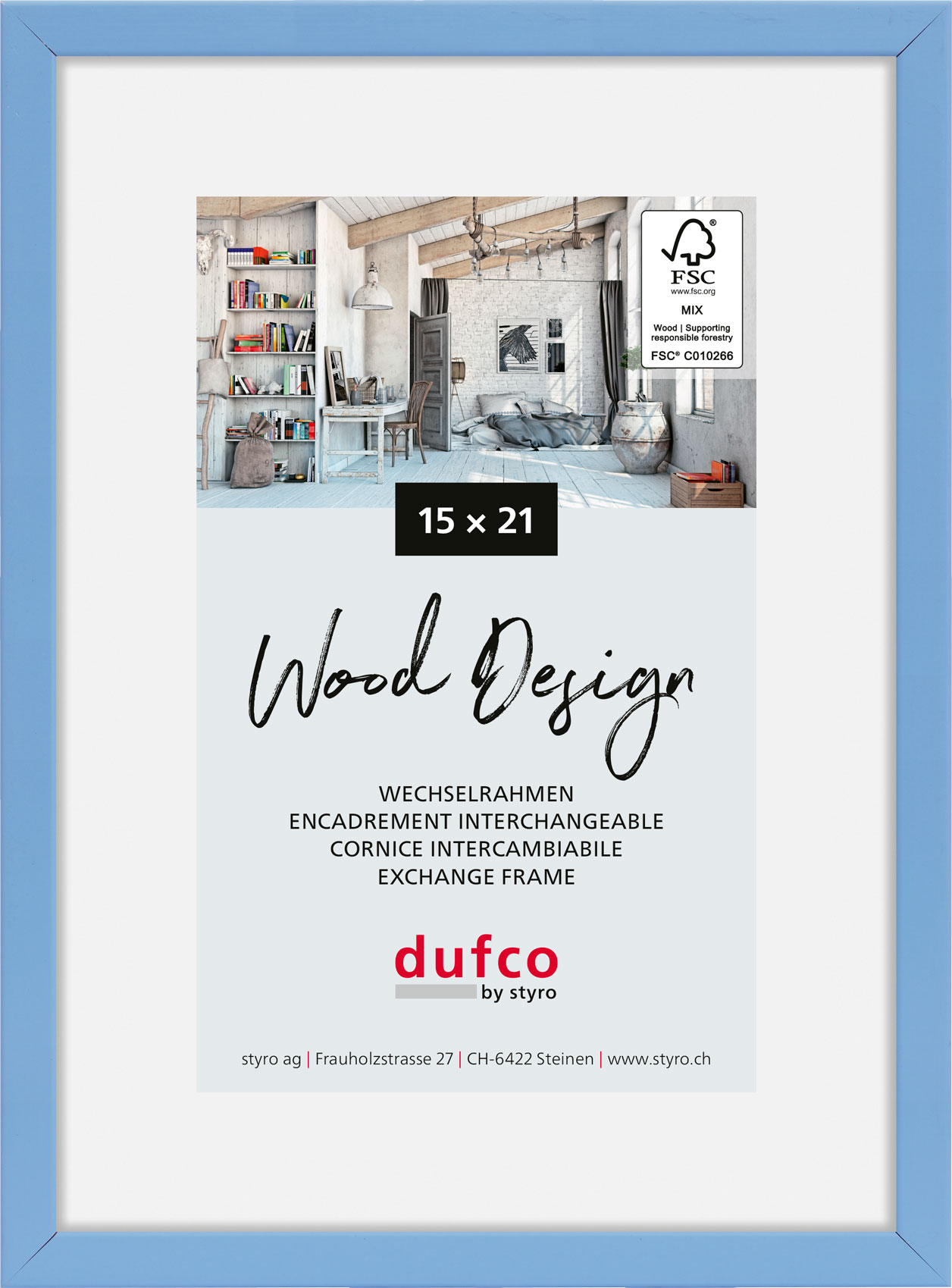 photo DUFCO Cadre photo Hay 15x21cm 1610.81062 bleu clair