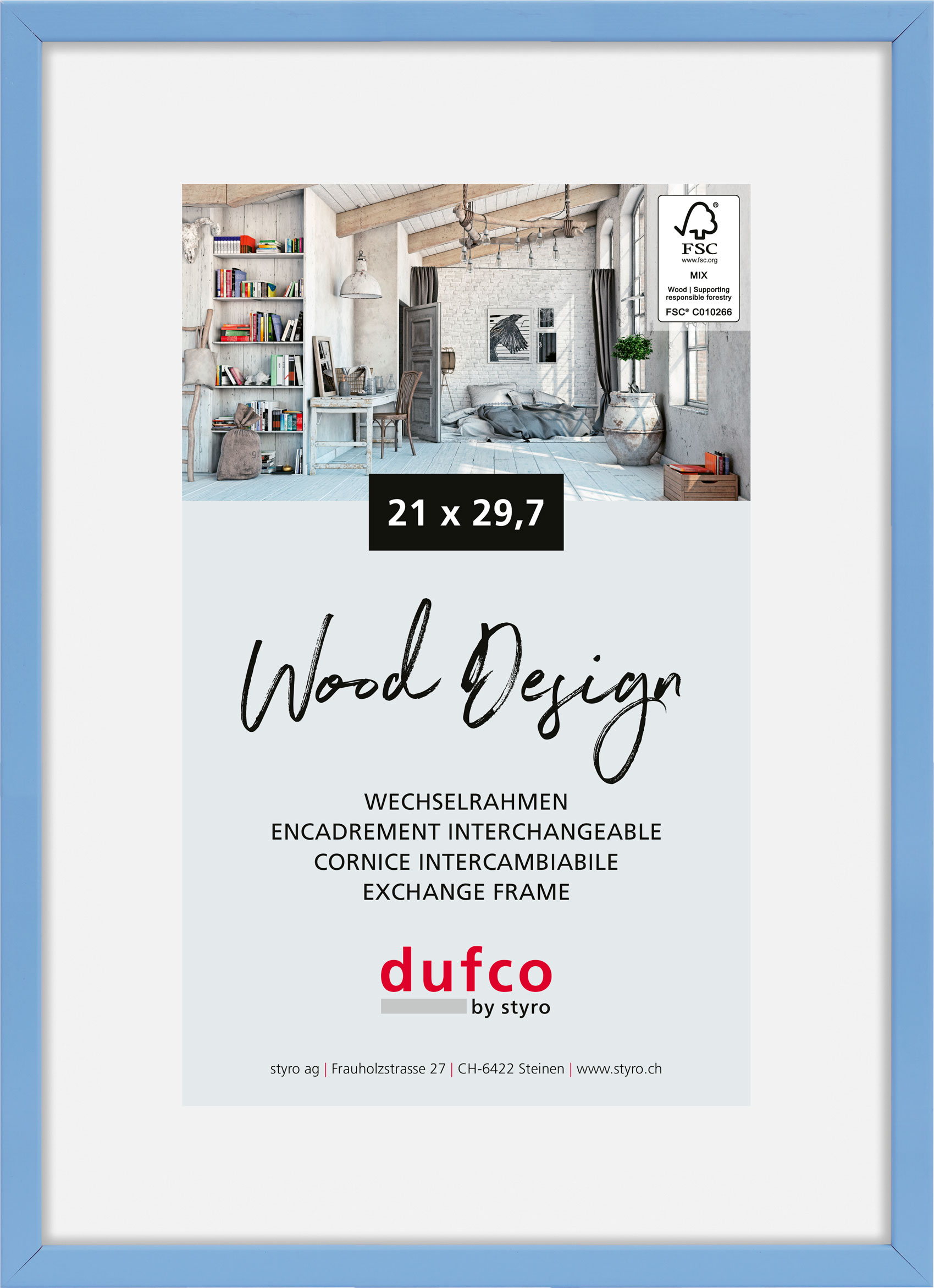 photo DUFCO Cadre photo Hay 21x29.7cm 1610.81064 bleu clair