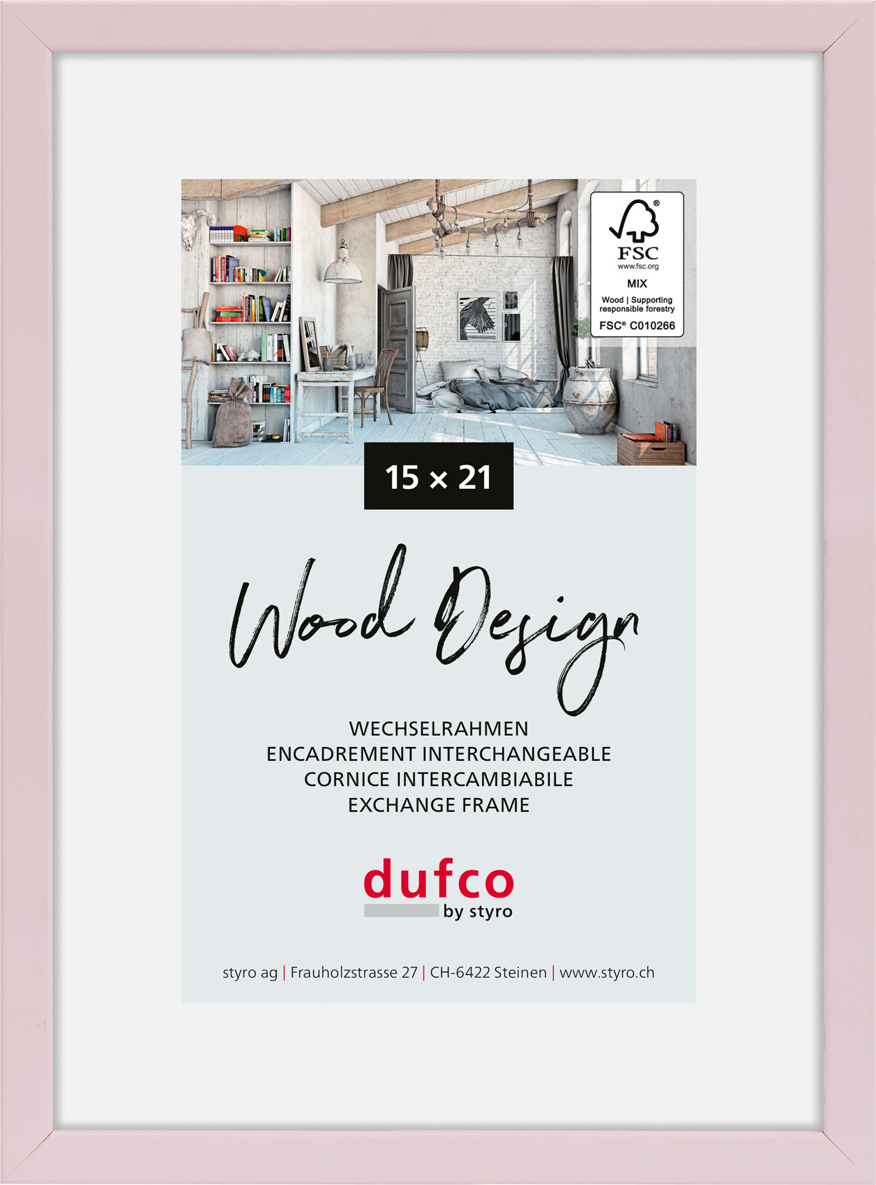 photo DUFCO Cadre photo Hay 15x21cm 1610.81082 rose clair