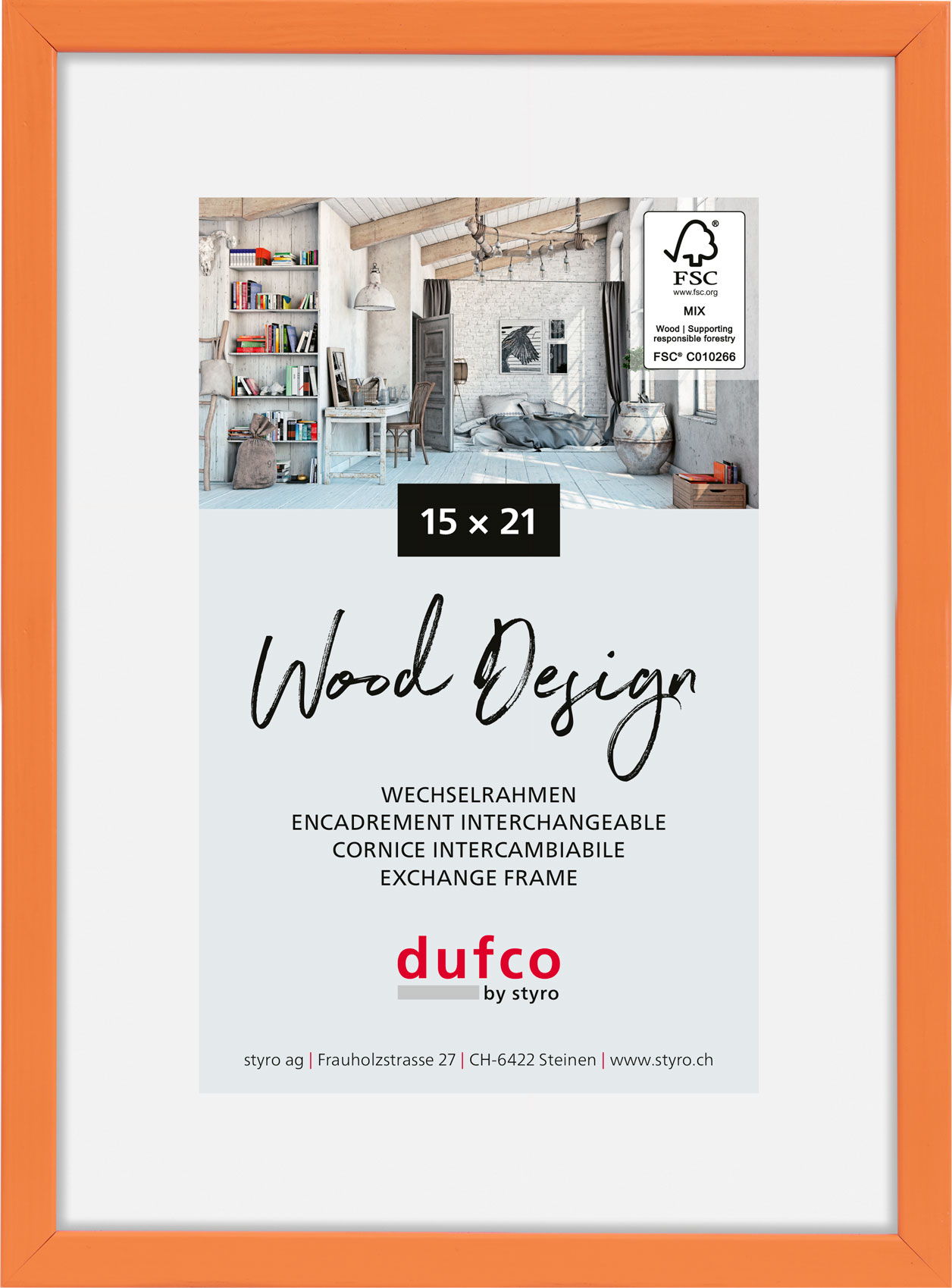 photo DUFCO Cadre photo Hay 15x21cm 1610.81102 orange