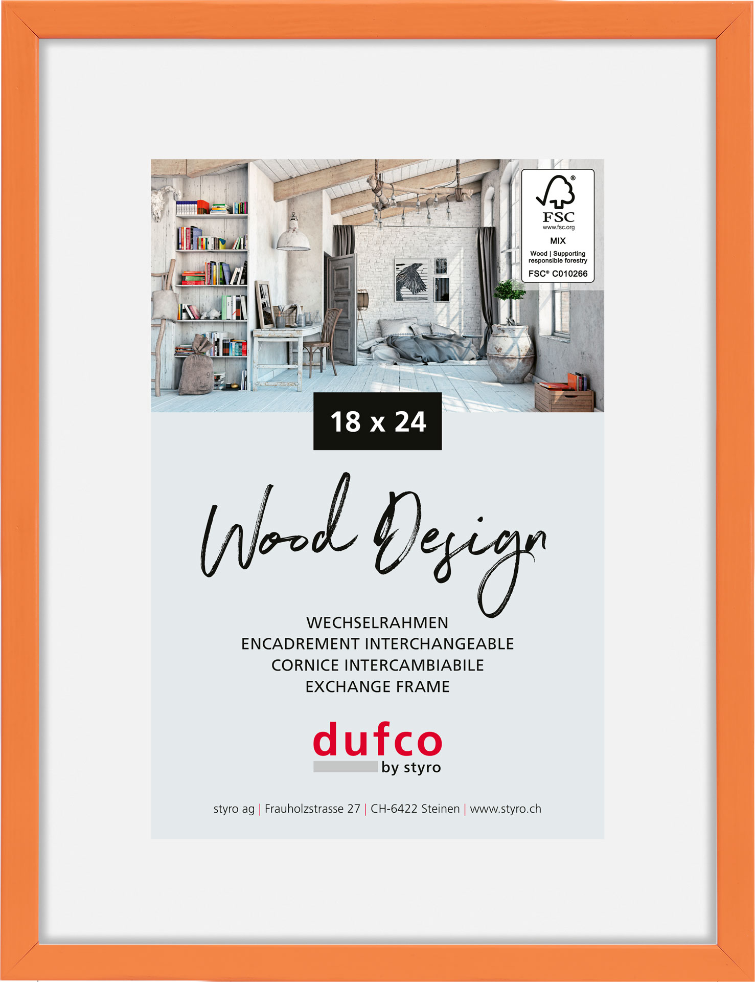 photo DUFCO Cadre photo Hay 18x24cm 1610.81103 orange