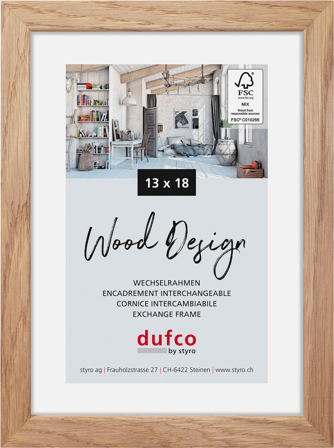 photo DUFCO Cadre photo Hay 13x18cm 1610.81111 chêne clair