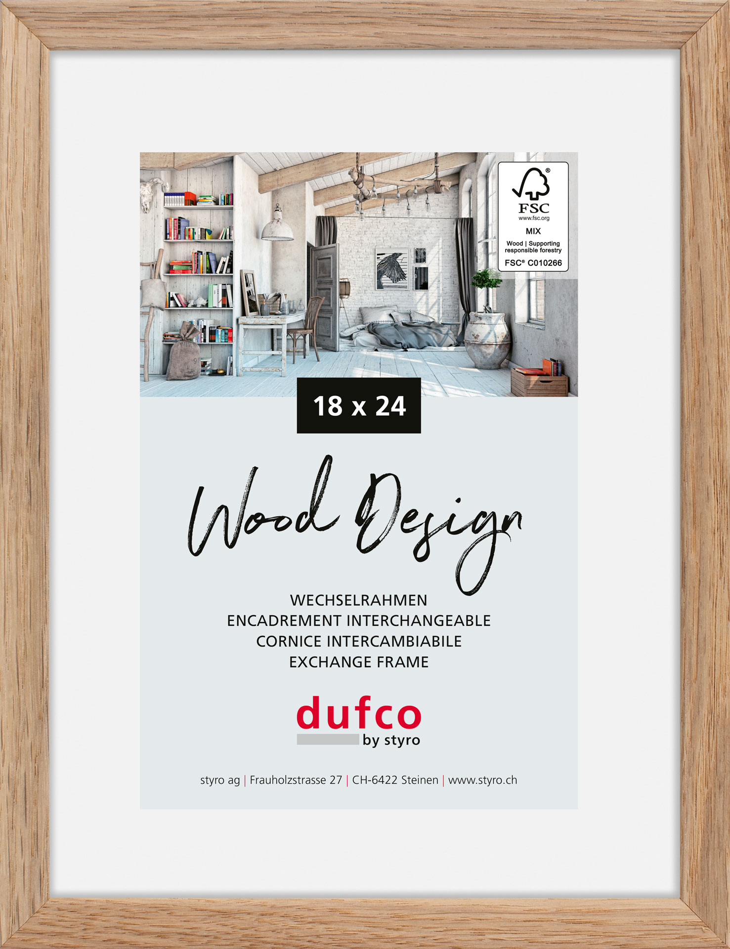 photo DUFCO Cadre photo Hay 18x24cm 1610.81113 chêne clair
