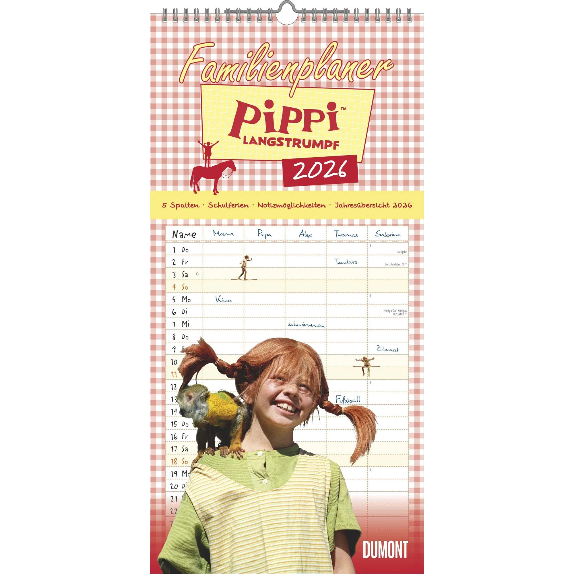 photo DUMONT Calendrier familial 2026 260920 Pippi Langstrumpf 22x45cm