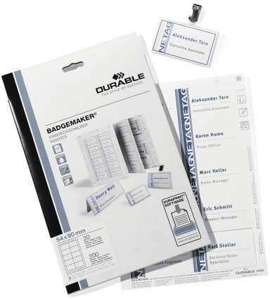 photo DURABLE Etiquettes Badgemaker 145702 90x60mm 180 pcs.