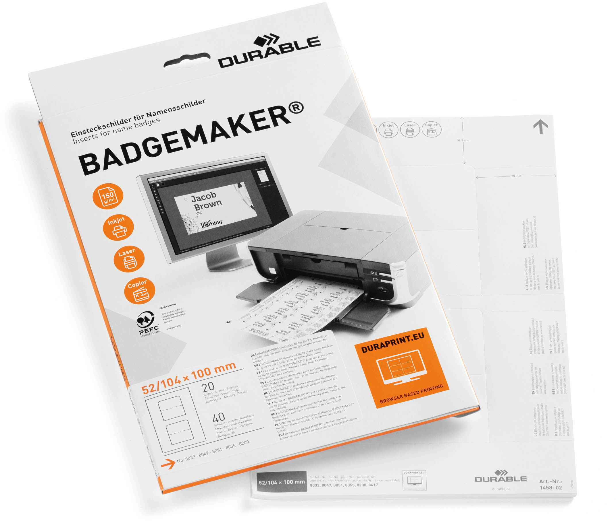 photo DURABLE Etiquettes Badgemaker 145802 104x100mm 40 pcs.