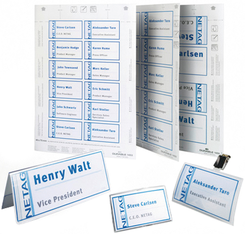 photo DURABLE Etiquettes Badgemaker 146002 blanc,61/122x210mm 20flls/1pc.