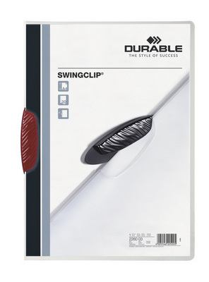 DURABLE Classeur à pince SWINGCLIP 226003 pour 30 feuilles A4 rouge