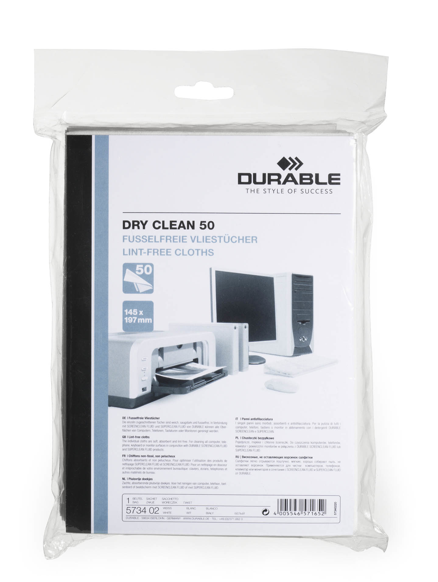 DURABLE Dry Clean 50 573402 Vliestücher 50 Stück