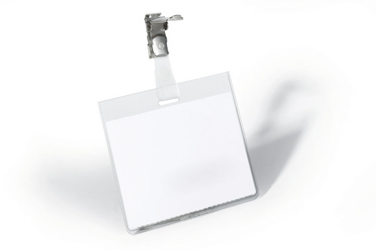 photo DURABLE Badge avec clip 800319 transp., PVC, 60x90mm 25 pcs.