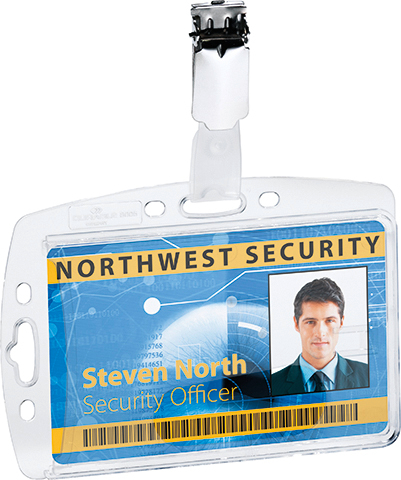 DURABLE Porte-badge p. carte avec clip 8005/19 acrylique, 54x85mm 25 pcs.