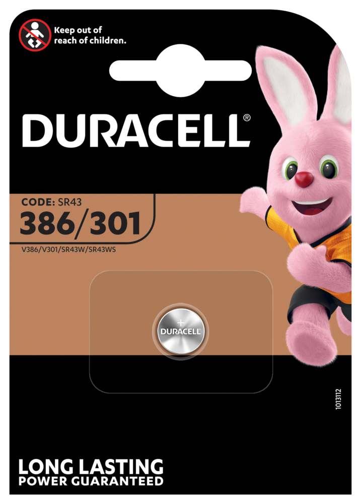 DURACELL Pile miniature Specialty 386/301 V386,V301,SR43W,SR4WS,1.5V