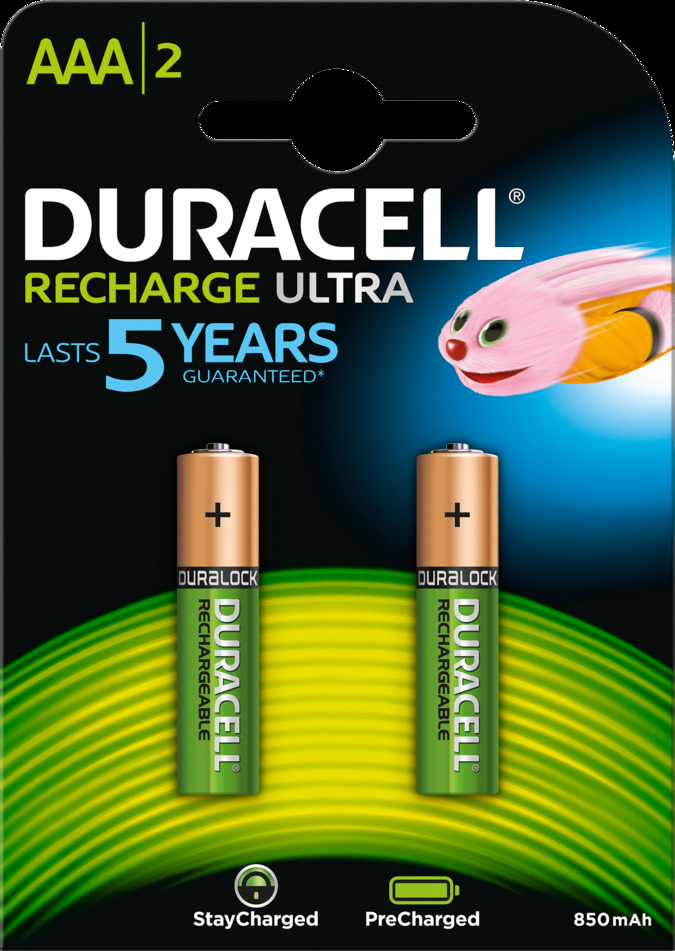DURACELL Recharge Ultra PreCharged DX2400 AAA, 850 mAh, 1.2V 2 pcs. AAA, 850 mAh, 1.2V 2 pcs.