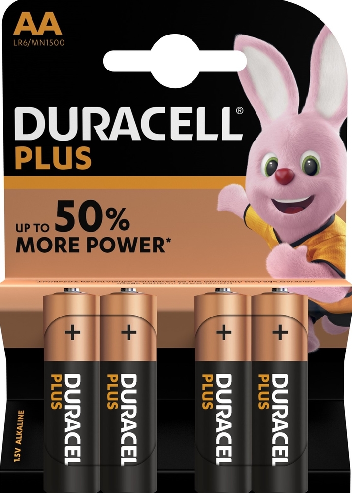 DURACELL Pile Plus Power MN1500 AA, LR6, 1.5V 4 pcs. AA, LR6, 1.5V 4 pcs.