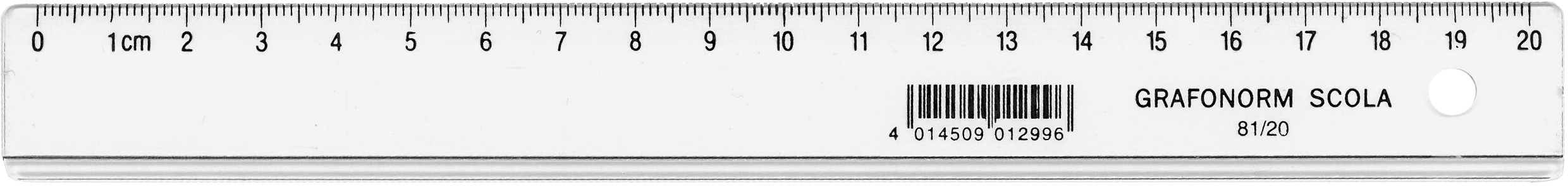 DUX Règle SCOLA 20cm 81/20 Polystyrol