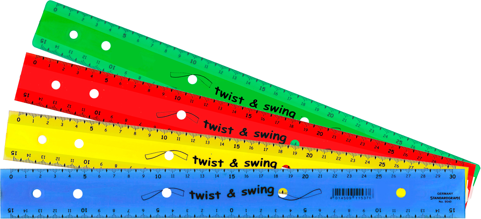 DUX Règle 30cm 9040OFX Twist & Swing, couleurs ass.