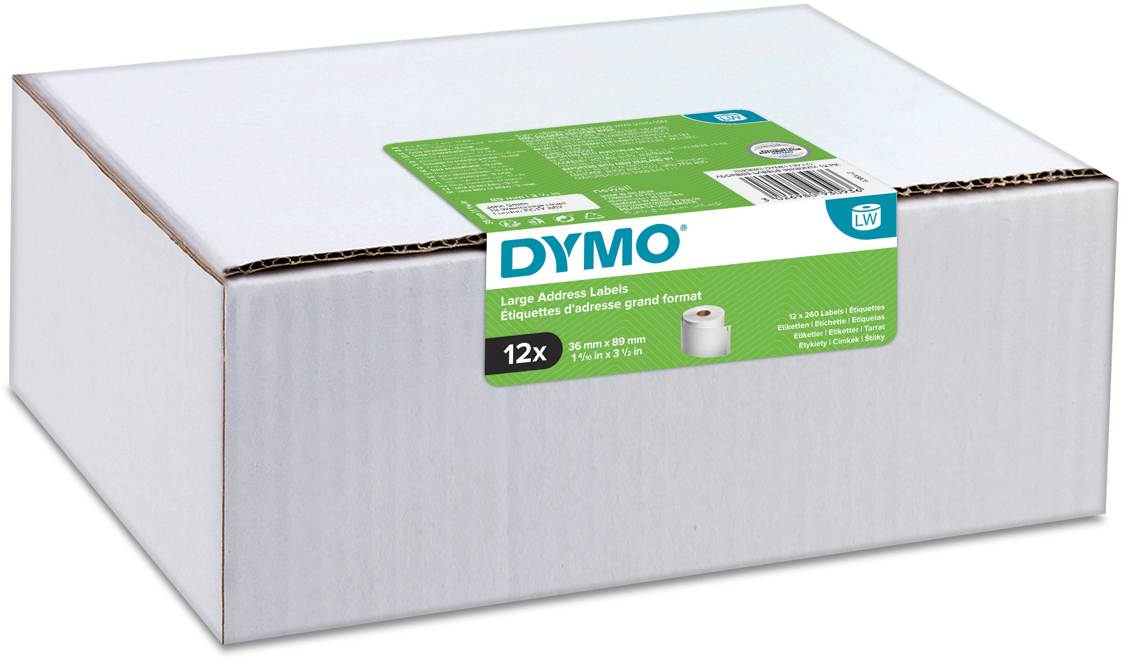 DYMO Etiquettes 39x89mm 2093093 12 Rl./240 pcs.